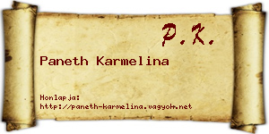 Paneth Karmelina névjegykártya